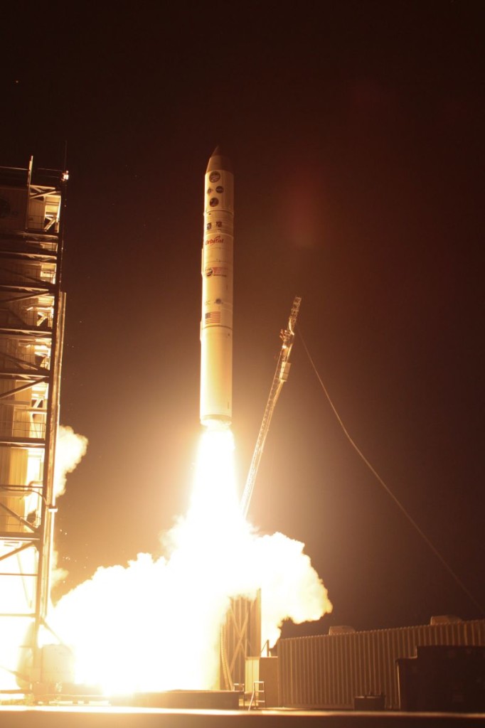 Above NASA’s rocket LADEE launches from the 
Wallops Island facility.