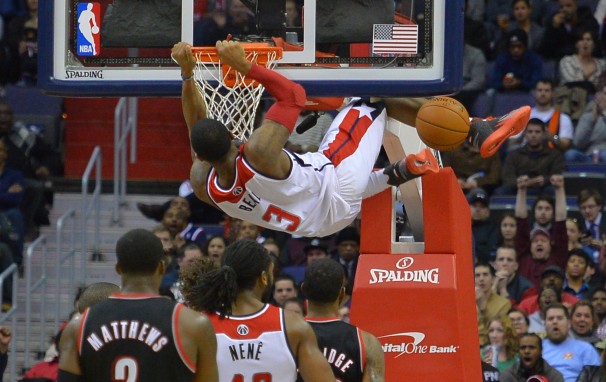 Bradley Beal dunks the ball against the Portland Trail Blazers. The Wizards recent success has propelled them into playoff position.