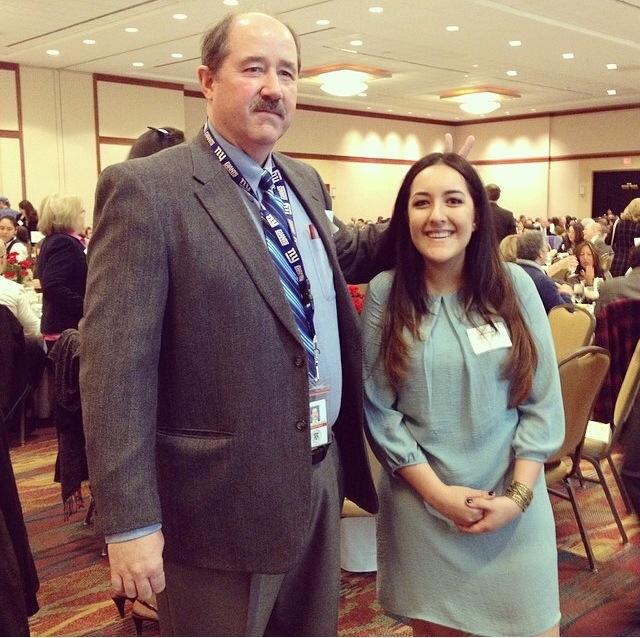 Mena Ayazi poses with the county favorite, Mr. Wayde Byard. The picture was taken during the Loudoun Business Partnership Breakfast where she received the Loudoun Times Future Leader Award. 