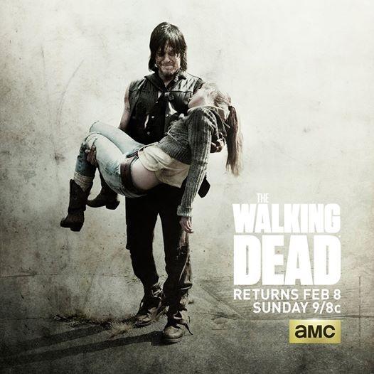 Daryl, played by Norman Reedus, carries Beth's body, played by Emily Kline.  This scene was the most talked about scene in the episode for the way the writers wrote Daryl's reaction to Beth's death.